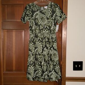 LuLaRoe Green Floral Midi Dress